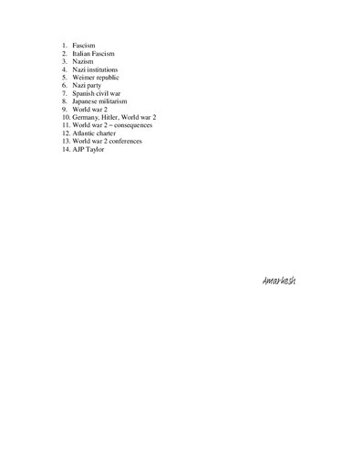 WW2, Fascism, and Nazism: Lecture Notes