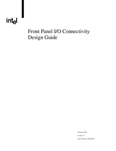 Front Panel I/O Connectivity Design Guide
