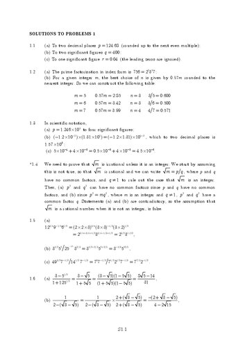 Mathematics for Physicists Solutions to problems