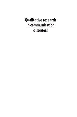 Qualitative Research in Communication Disorders: An introduction for students and clinicians