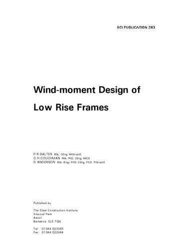 P263: Wind-moment Design of Low Rise Frames