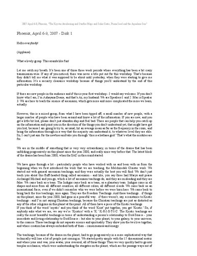 Krystar Awakening Transcript: Open Rasha-LAe Body Krist Star Eternal Life Cycle