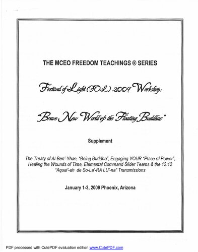 FOL 2009: Festival of Light 2009: Brave New World and the Floating Buddhas Supplement