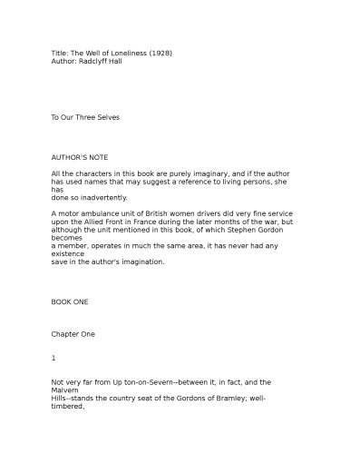 The Well of Loneliness