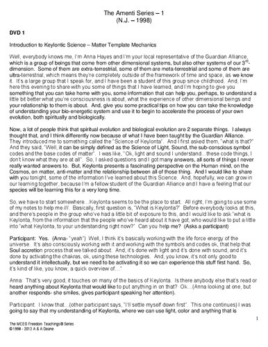 Amenti Series Transcript