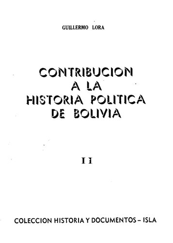 Contribución a la historia política de Bolivia
