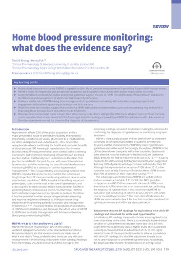 Home blood pressure monitoring: what does the evidence say?