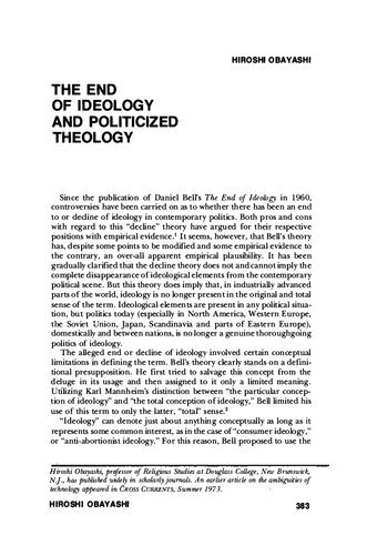 End of Ideology and Political Theology