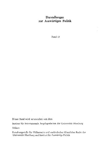 Die Minderheitenfrage und das Deutsche Reich 1919–1933/34