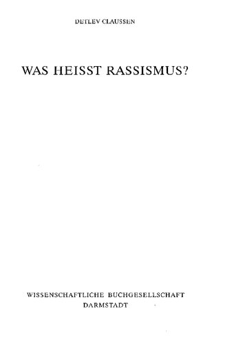 Was heißt Rassismus?