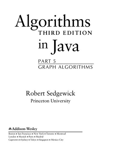 Algorithms in Java - Part 5, Graph Algorithms