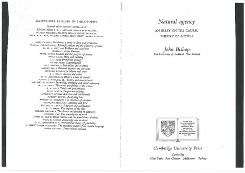 Natural agency : an essay on the causal theory of action