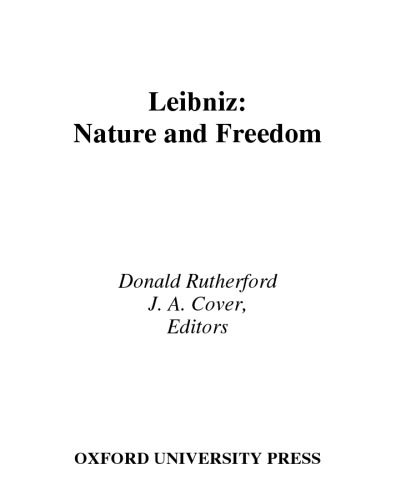 Leibniz: Nature and Freedom
