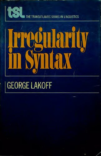 Irregularity in Syntax