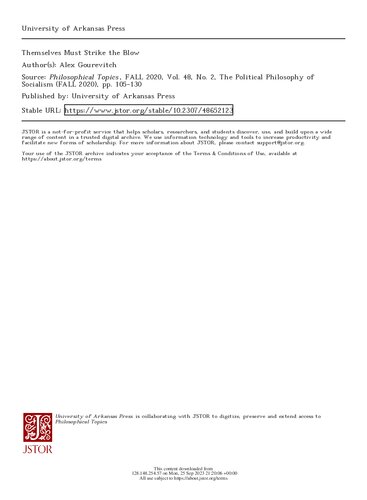 Themselves must strike the blow