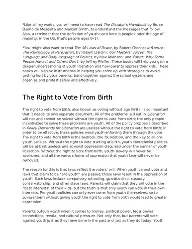 The Right to Vote from Birth