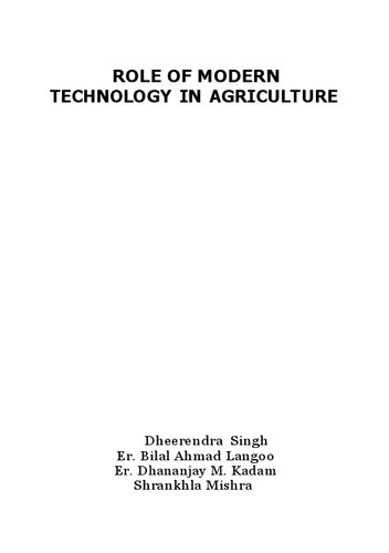 ROLE OF MODERN TECHNOLOGY IN AGRICULTURE