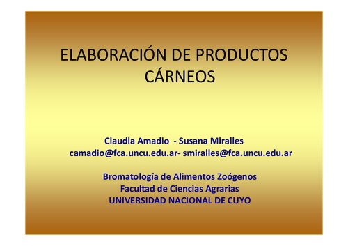 Elaboración de Productos Cárneos