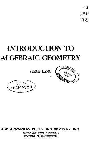 Introduction to algebraic geometry