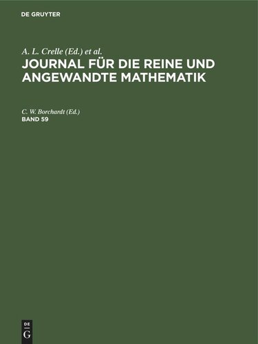 Journal für die reine und angewandte Mathematik: Band 59