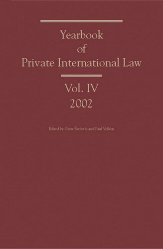 Yearbook of Private International Law: Volume IV 2002