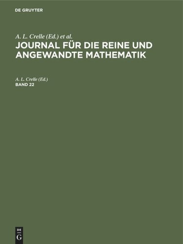 Journal für die reine und angewandte Mathematik: Band 22