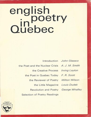 English Poetry in Quebec: Proceedings of the Foster Poetry Conference, October 12-14, 1963