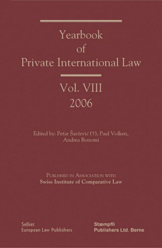 Yearbook of Private International Law: Volume VIII 2006