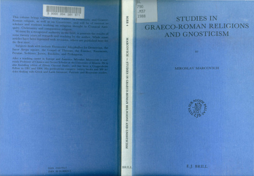 Studies in Graeco-Roman Religions and Gnosticism (Studies in Greek and Roman Religion, Vol 4)