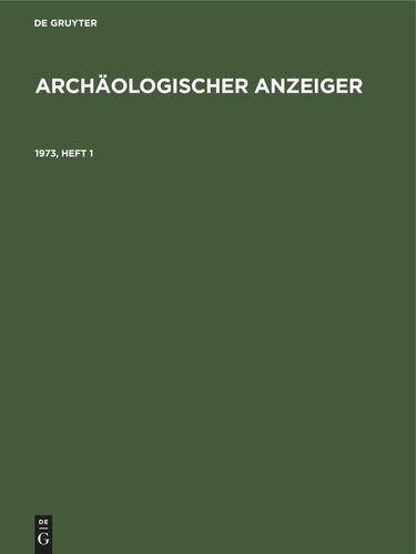 Archäologischer Anzeiger: 1973