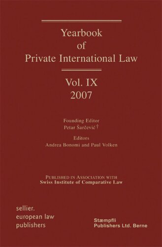 Yearbook of Private International Law: Volume IX 2007