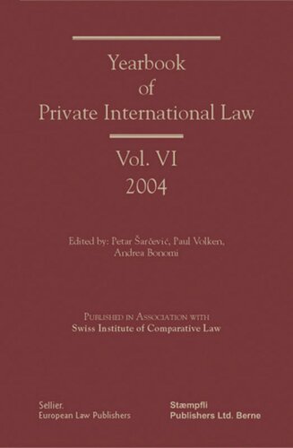 Yearbook of Private International Law: Volume VI 2004