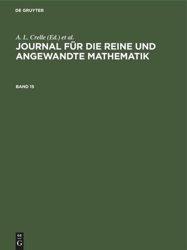 Journal für die reine und angewandte Mathematik: Band 15