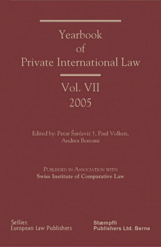 Yearbook of Private International Law: Volume VII 2005