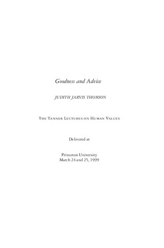 Goodness and Advice