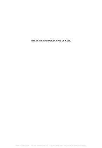 The Barberini manuscripts of music