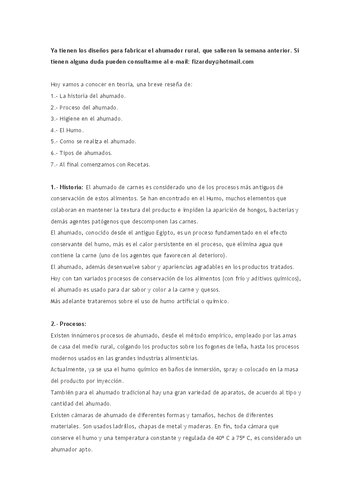 Modelos y Técnicas Para Hornos de Ahumado.