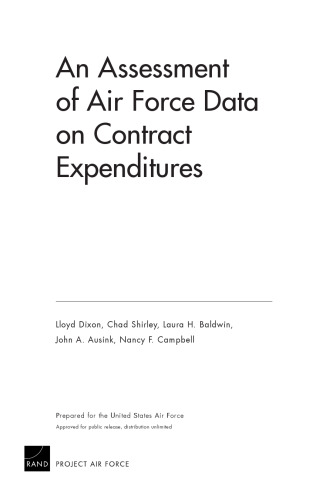 An Assessment of Air Force Data on Contract Expenditures