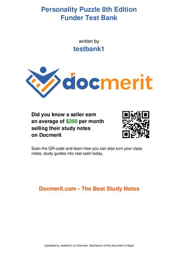 Personality Puzzle Test Bank