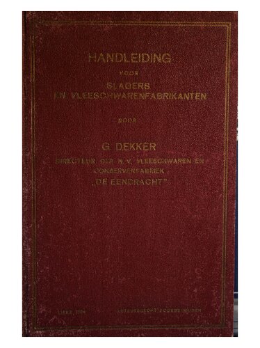 Handleiding voor Slagers en Vleeschwarenfabrikanten