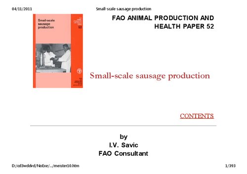 Small-Scale Sausage Production