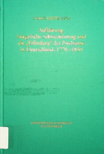 Aufklärung, bürgerliche Selbsterfahrung und die 