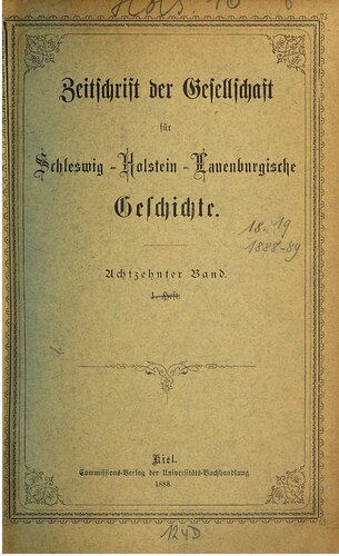 Zeitschrift der Gesellschaft für die Geschichte der Herzogthümer Schleswig, Holstein und Lauenburg