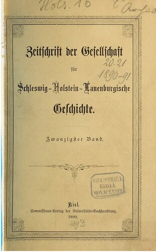 Zeitschrift der Gesellschaft für die Geschichte der Herzogthümer Schleswig, Holstein und Lauenburg