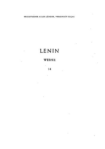 Lenin Werke Band 14: Materialismus und Empiriokritizismus: 1909