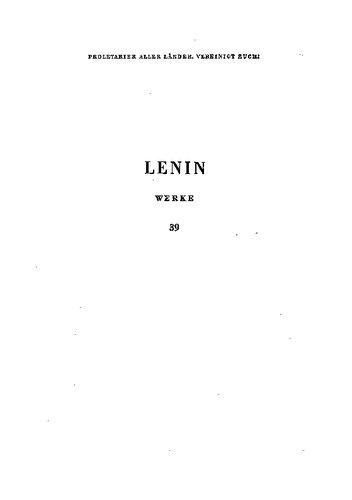 Lenin Werke Band 39: Hefte zum Imperialismus: 1915-1916