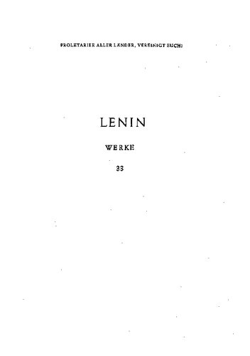 Lenin Werke Band 33: Aug. 1921 - März 1923