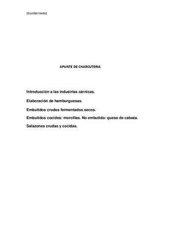 Curso de Charcuteríe.