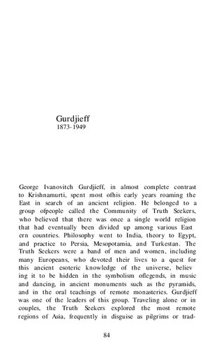 Gurdjieff (20th Century Mystics and Sages)