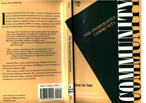 The Inoperative Community (Theory and History of Literature)